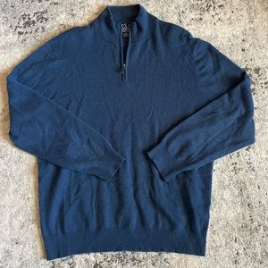 100% Cashmere Pullover Quarter Zip Sweater Jos. A. Bank XL